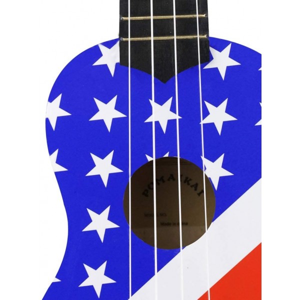 Pomaikai Soprano Ukulele Beginner Kid Ukulele(American Flag)