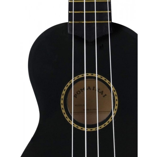 Pomaikai Soprano Ukulele Beginner Kid Ukulele(Black)