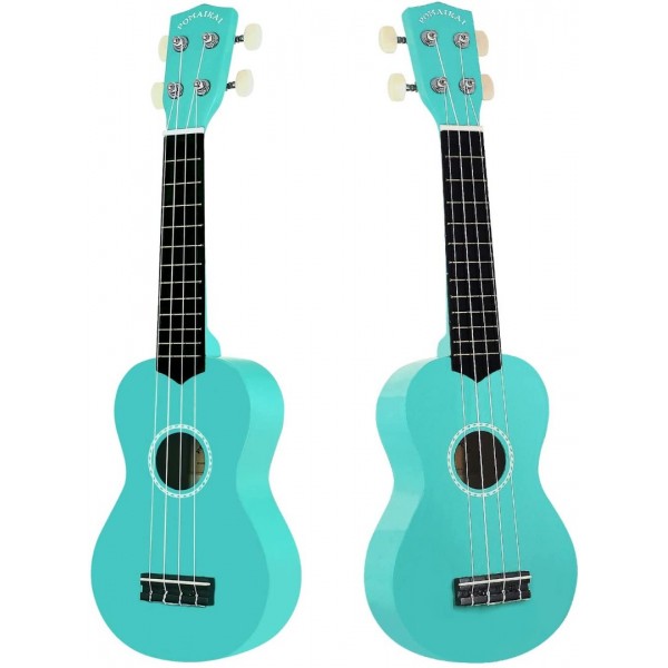 Pomaikai Soprano Ukulele Beginner Kid Ukulele(Light Blue - Leaf)
