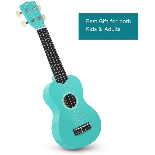 Pomaikai Soprano Ukulele Beginner Kid Ukulele(Light Blue - Leaf)