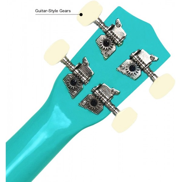 Pomaikai Soprano Ukulele Beginner Kid Ukulele(Light Blue - Leaf)