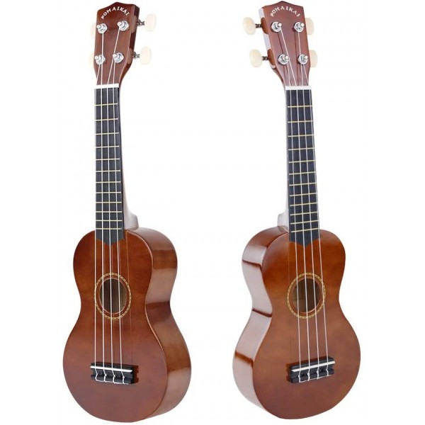 Pomaikai Soprano Ukulele Beginner Kid Ukulele(Bright Brown)