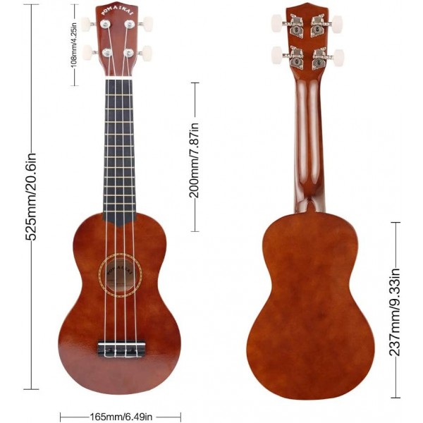 Pomaikai Soprano Ukulele Beginner Kid Ukulele(Bright Brown)