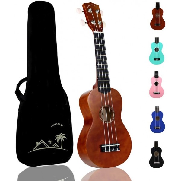 Pomaikai Soprano Ukulele Beginner Kid Ukulele(Brow...