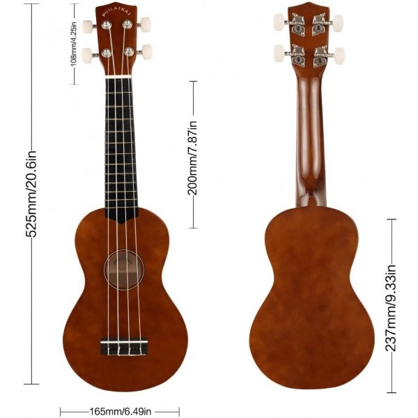 Pomaikai Soprano Ukulele Beginner Kid Ukulele(Brown)
