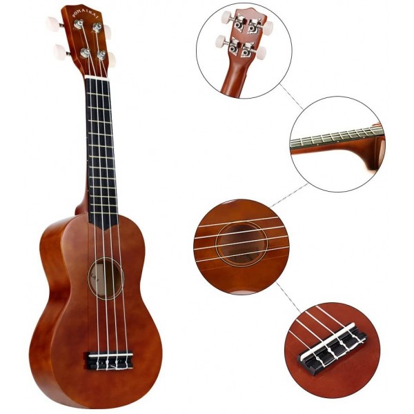 Pomaikai Soprano Ukulele Beginner Kid Ukulele(Brown)
