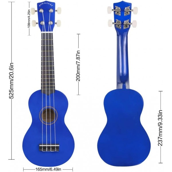 Pomaikai Soprano Ukulele Beginner Kid Ukulele(Dark blue)