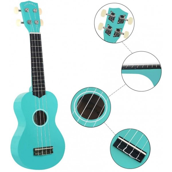 Pomaikai Soprano Ukulele Beginner Kid Ukulele(Light Blue)
