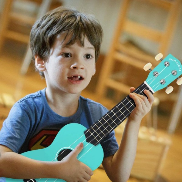 Pomaikai Soprano Ukulele Beginner Kid Ukulele(Light Blue)