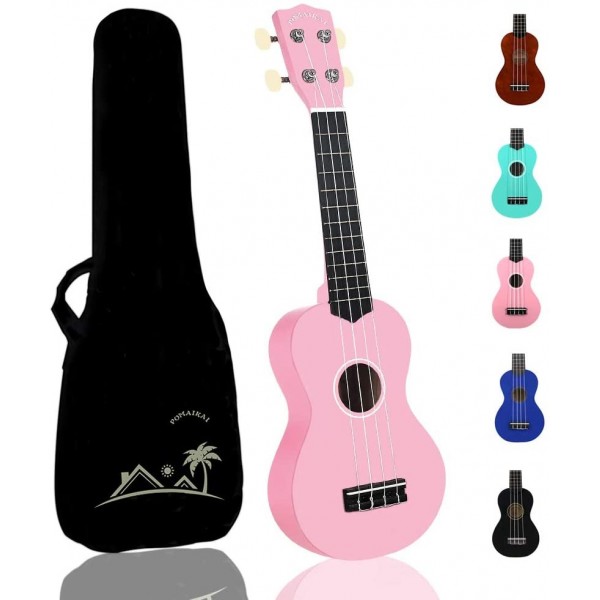 Pomaikai Soprano Ukulele Beginner Kid Ukulele(Pink)