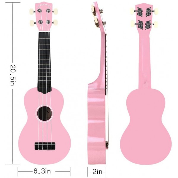 Pomaikai Soprano Ukulele Beginner Kid Ukulele(Pink)