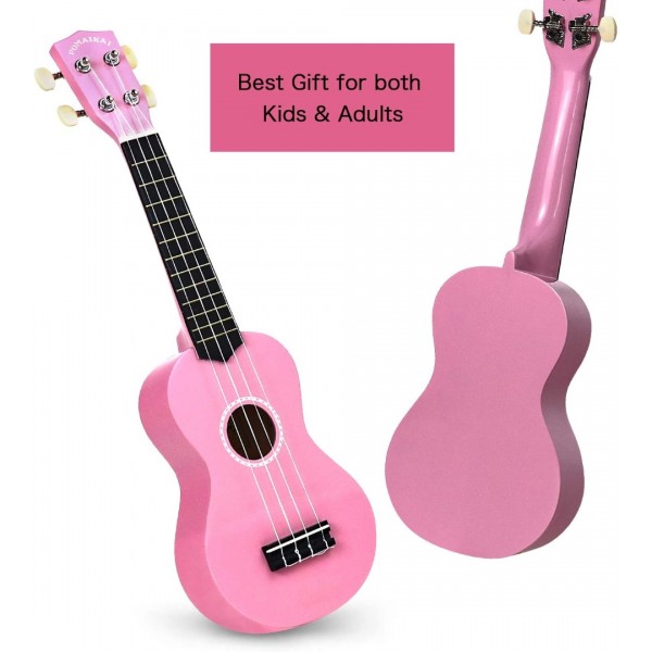 Pomaikai Soprano Ukulele Beginner Kid Ukulele with Gig Bag (Pink)