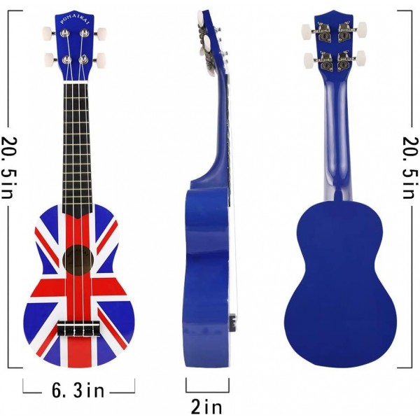 Pomaikai Soprano Ukulele 21 inches Beginner Ukulele(Union Jack)