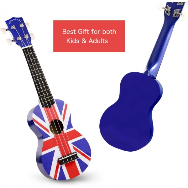 Pomaikai Soprano Ukulele 21 inches Beginner Ukulele(Union Jack)